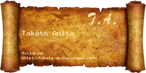 Takáts Anita névjegykártya